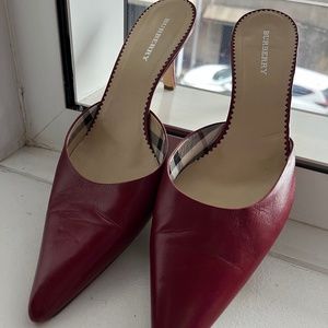 Authentic Burberry Red Kitten Heel - Size 40